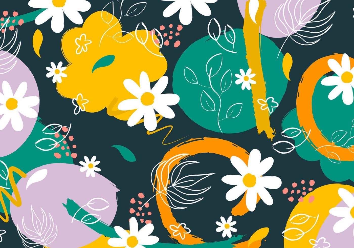 Abstract hand draw floral pattern background. Vector. vector
