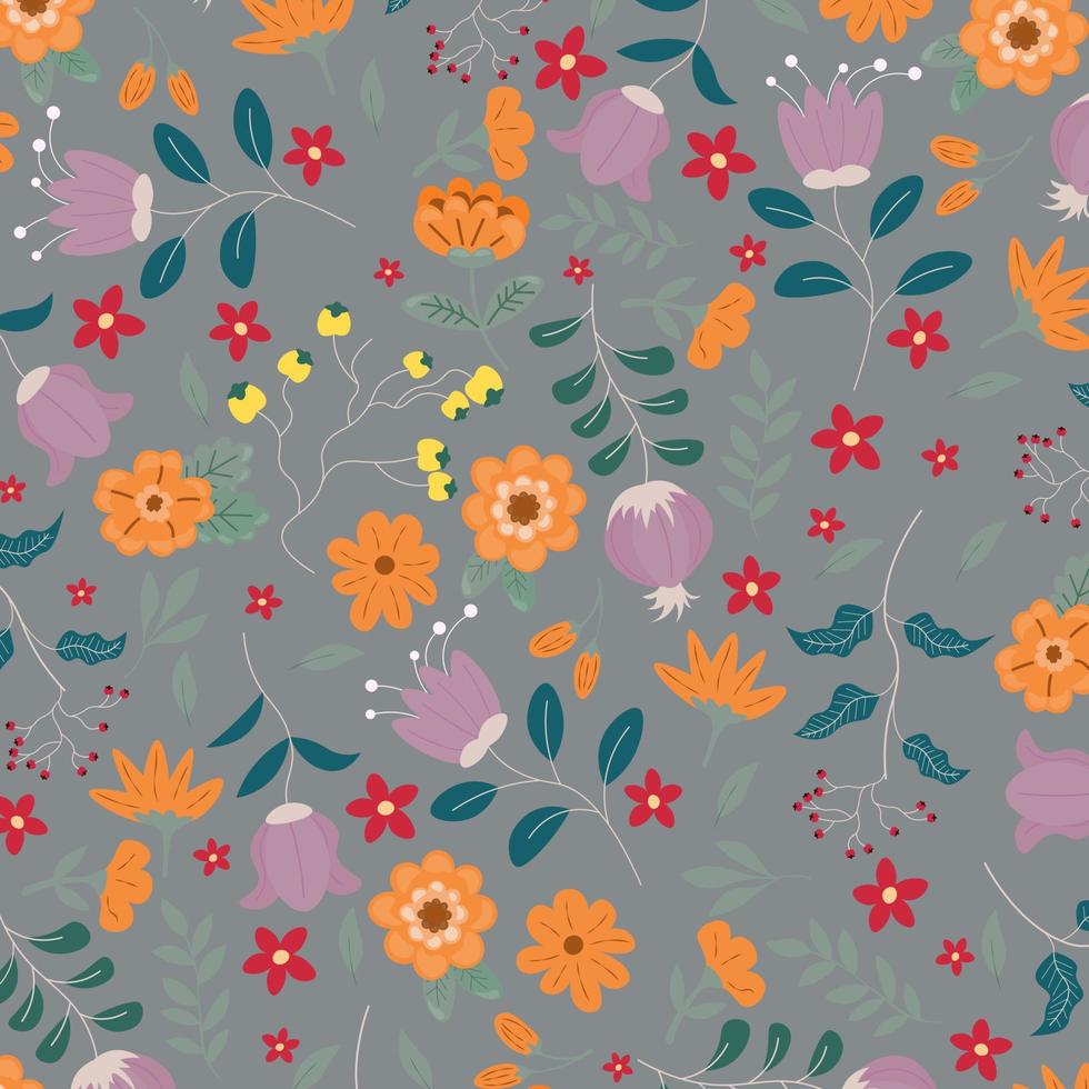 mano abstracta dibujar fondo de patrón floral. vector. vector