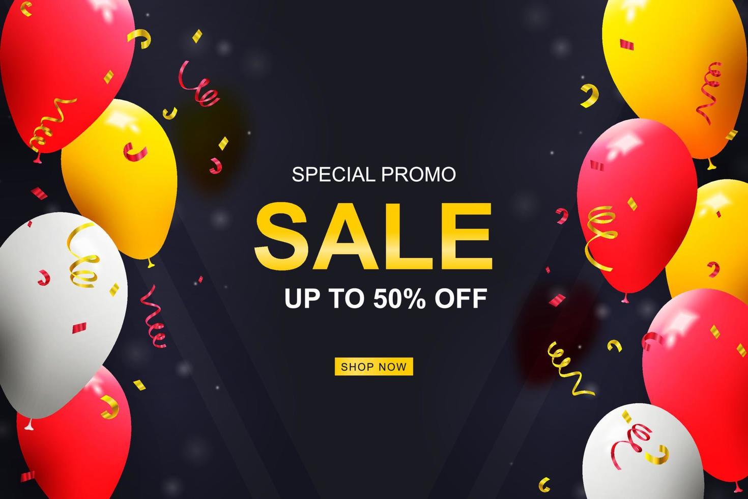 Sale banner background with balloon. Vector. vector