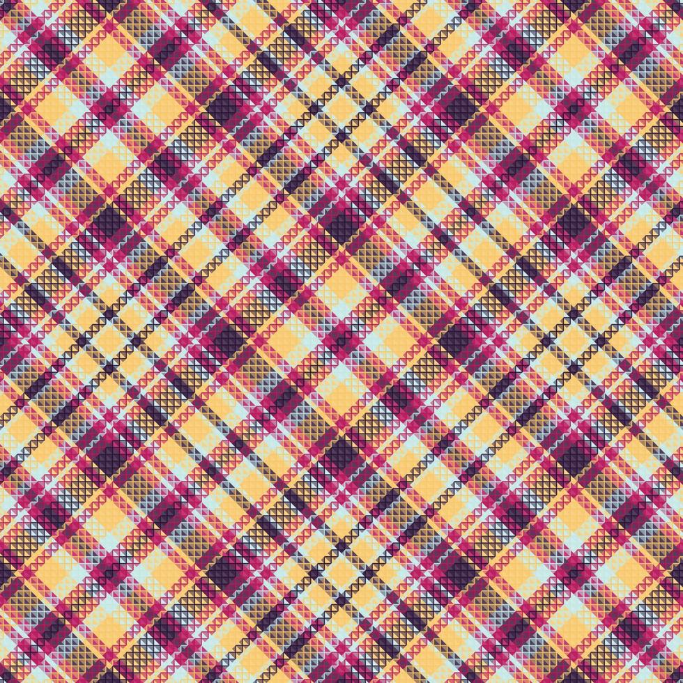 Tartan plaid pattern with texture and retro color. vector