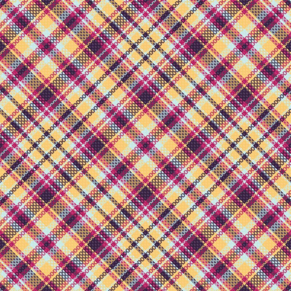 Tartan plaid pattern with texture and retro color. vector