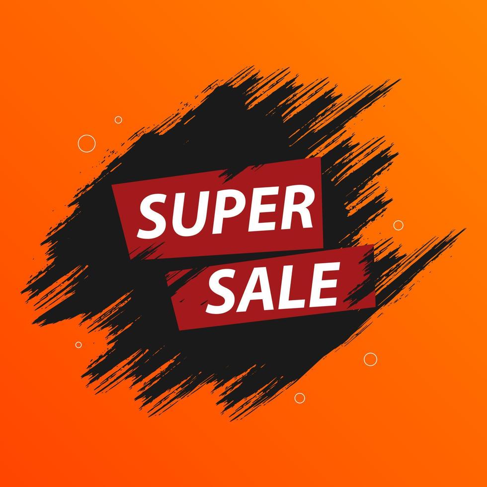 Sale banner background with abstract brush. Vector illustration.