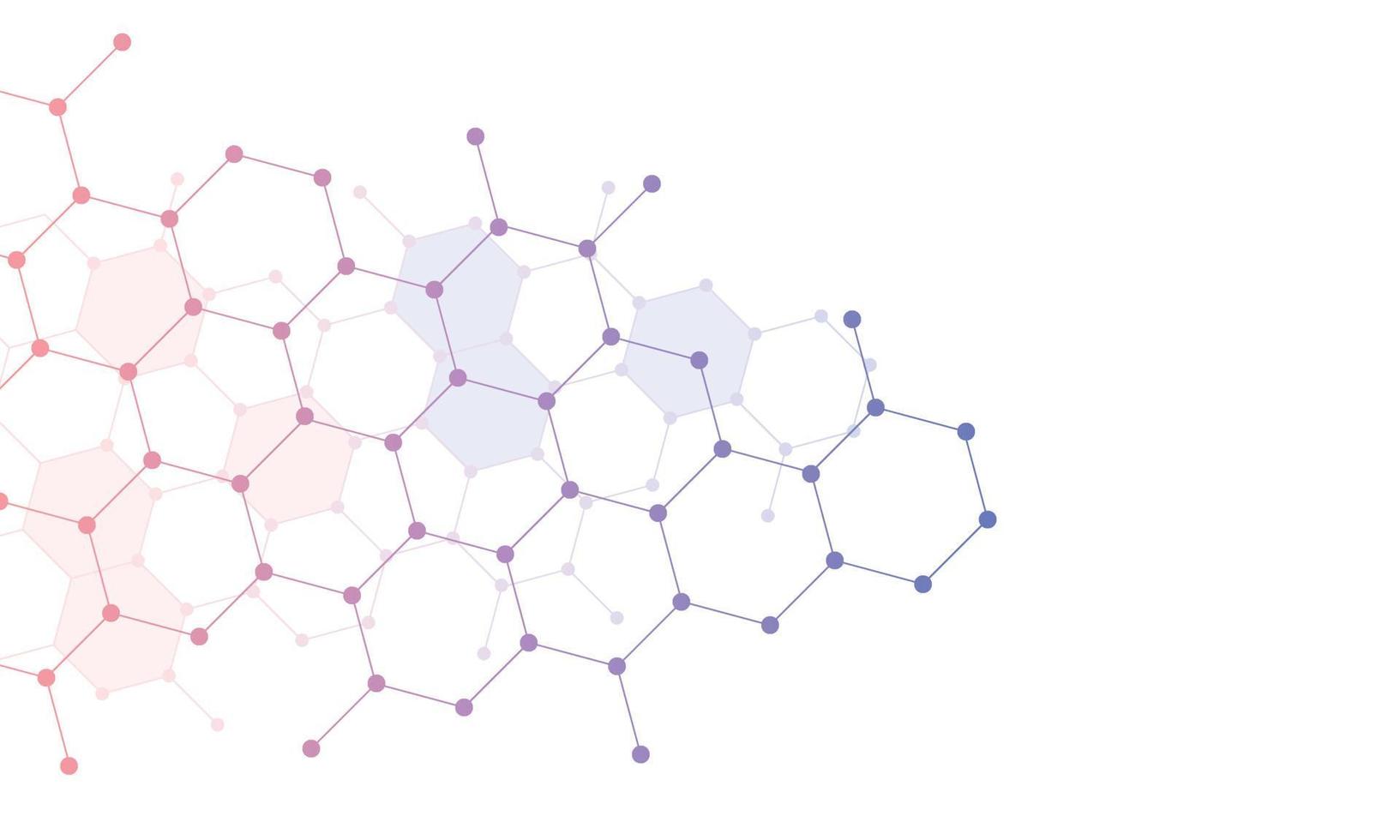 Abstract gradient connection hexagon background. vector