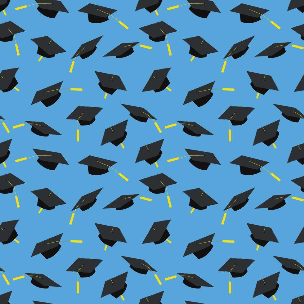 Hand drawn graduation seamless pattern. vector