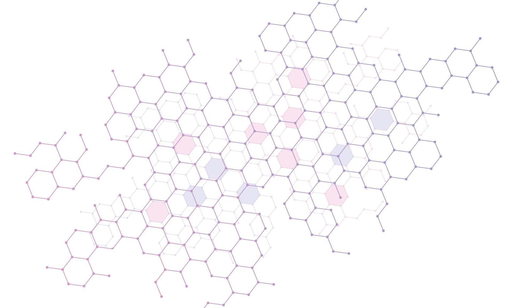 Abstract gradient connection hexagon background. vector