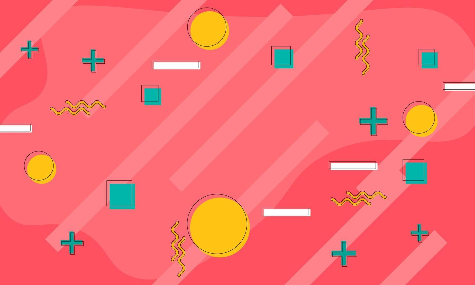 Abstract flat memphis style background. vector