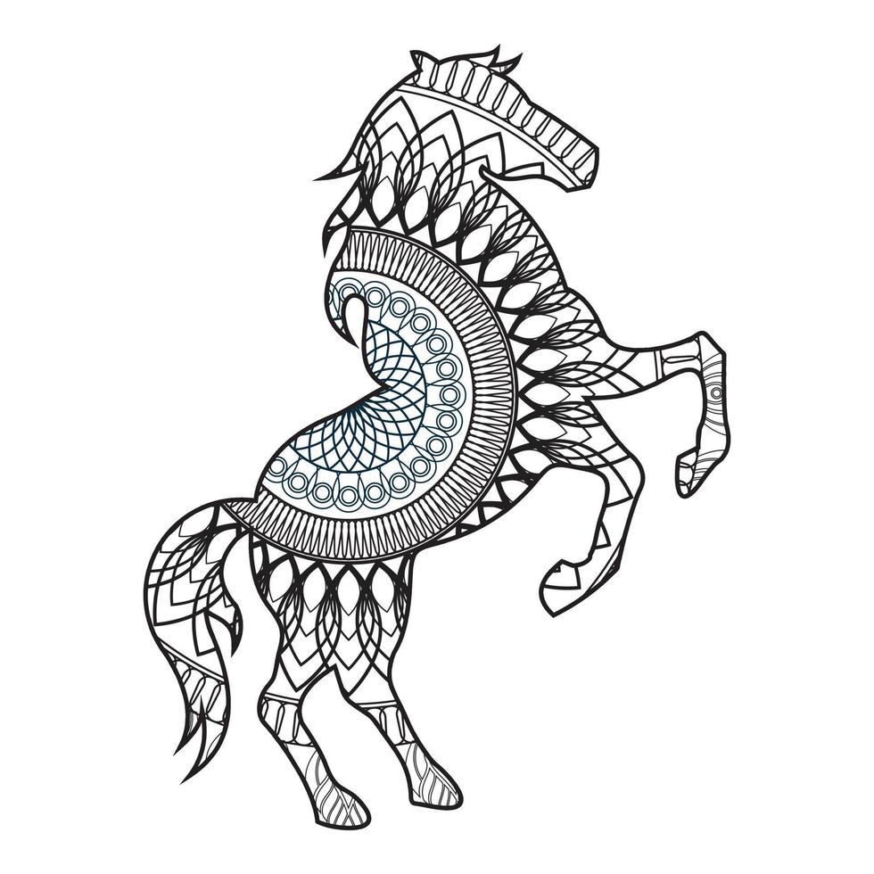 Mandala Horse Coloring Page vector