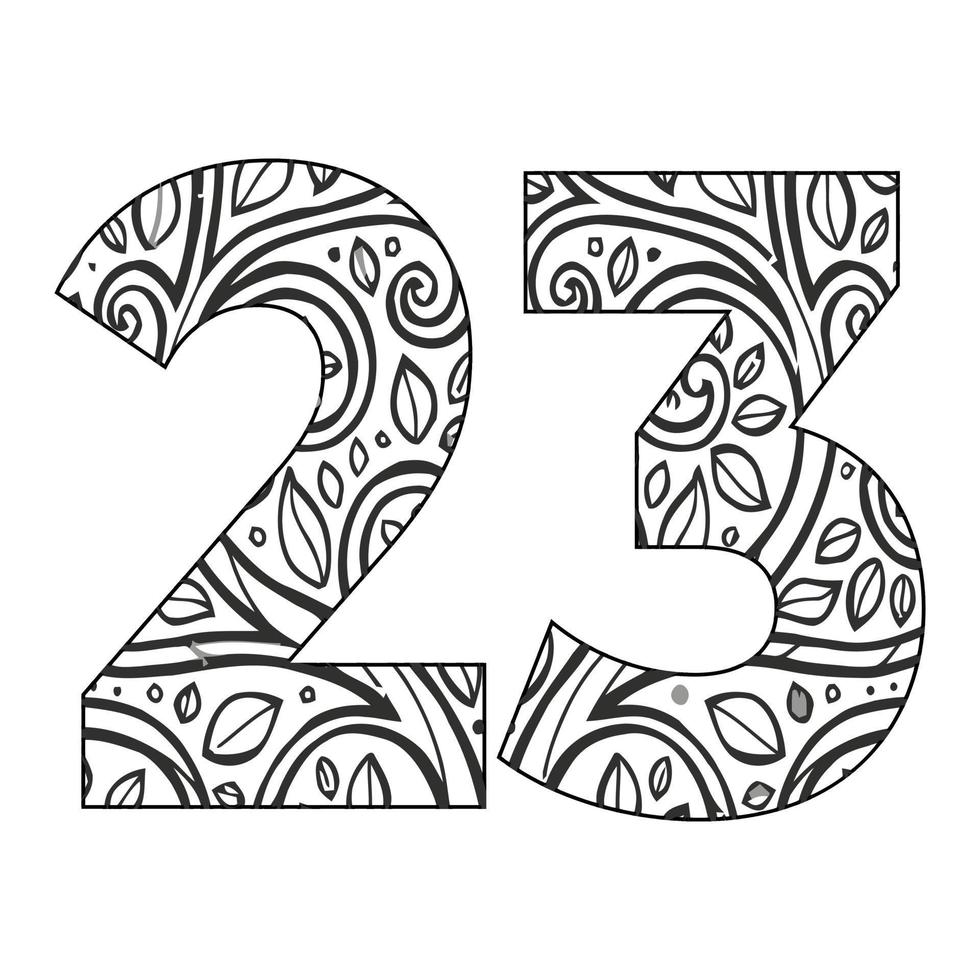 Mandala Number Coloring Page For Kids vector