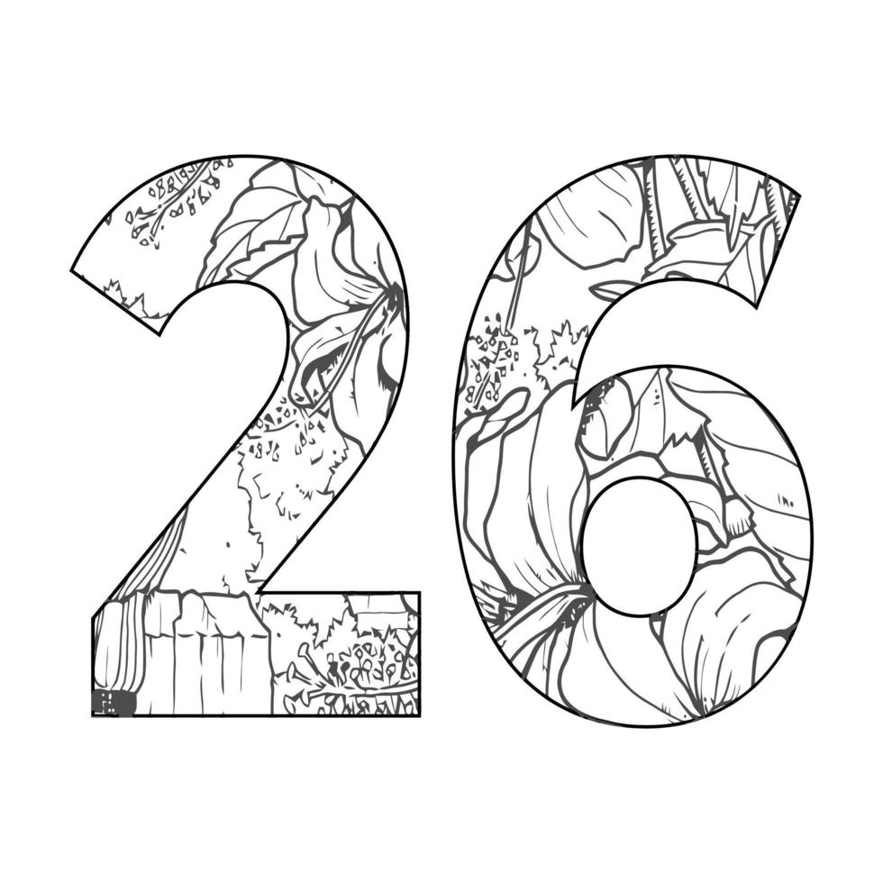 Mandala Number Coloring Page For Kids vector