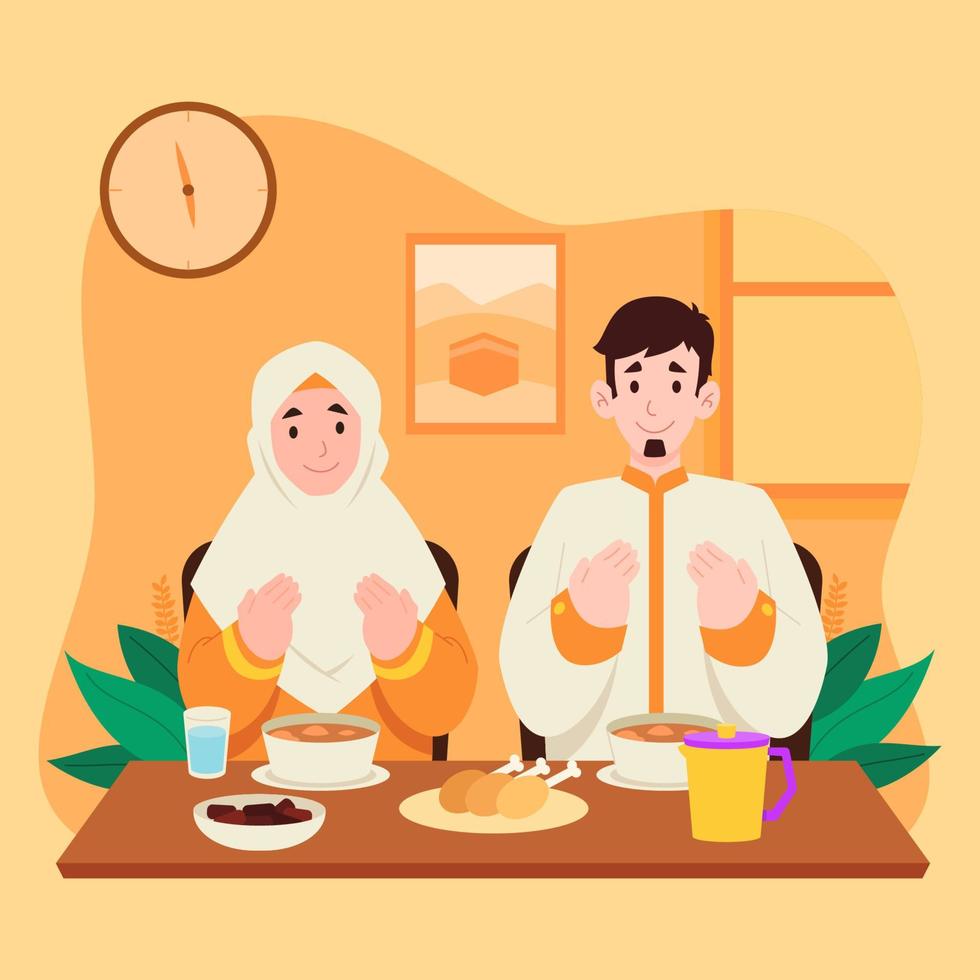 Ramadan Month Fasting Iftar vector