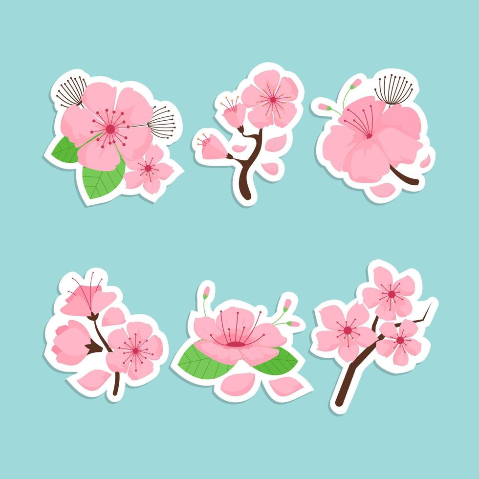 Spring Cherry Blossom Stikers vector