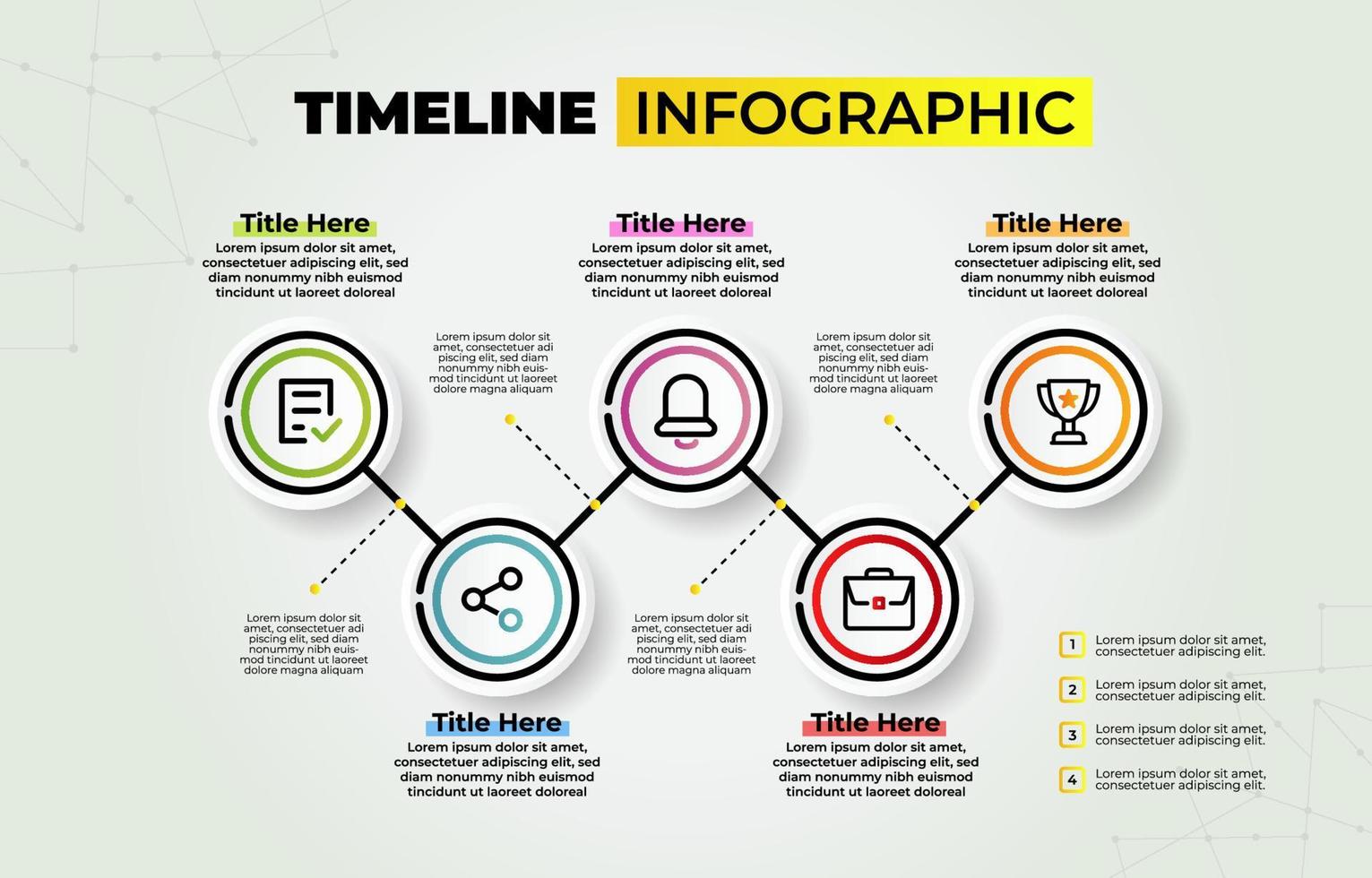 esquema infográfico de la línea de tiempo vector