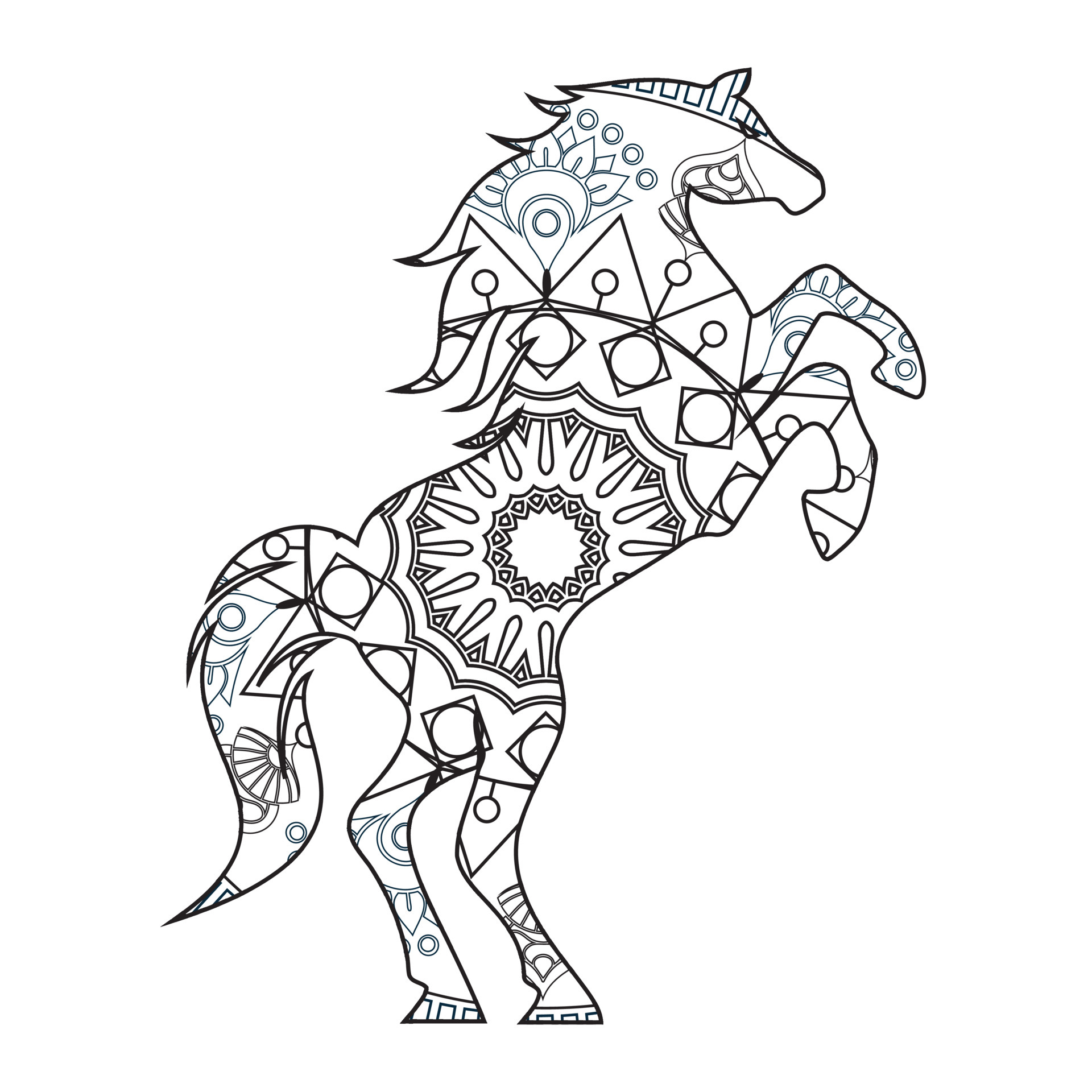 Mandala Horse Coloring Page 7063936 Vector Art at Vecteezy