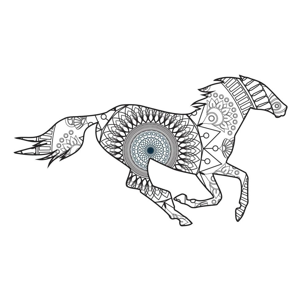 Mandala Horse Coloring Page 7063938 Vector Art at Vecteezy