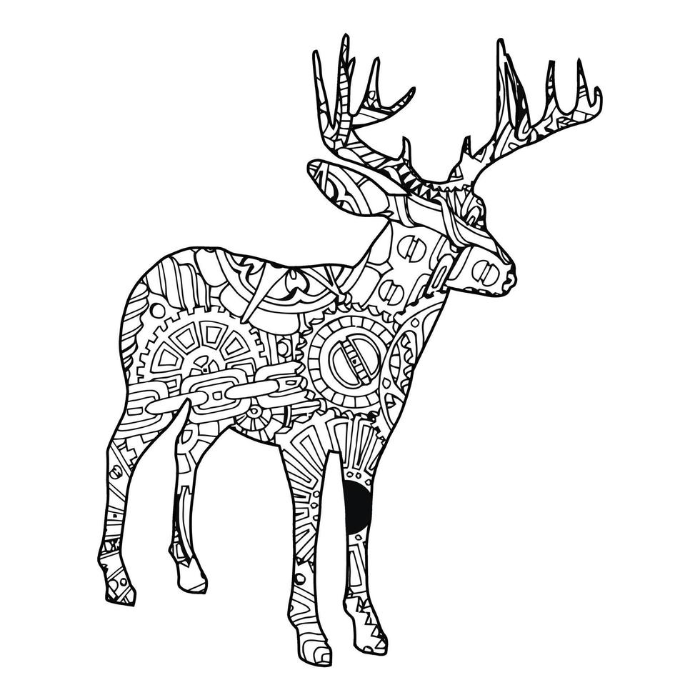 Mandala Deer Coloring Page vector
