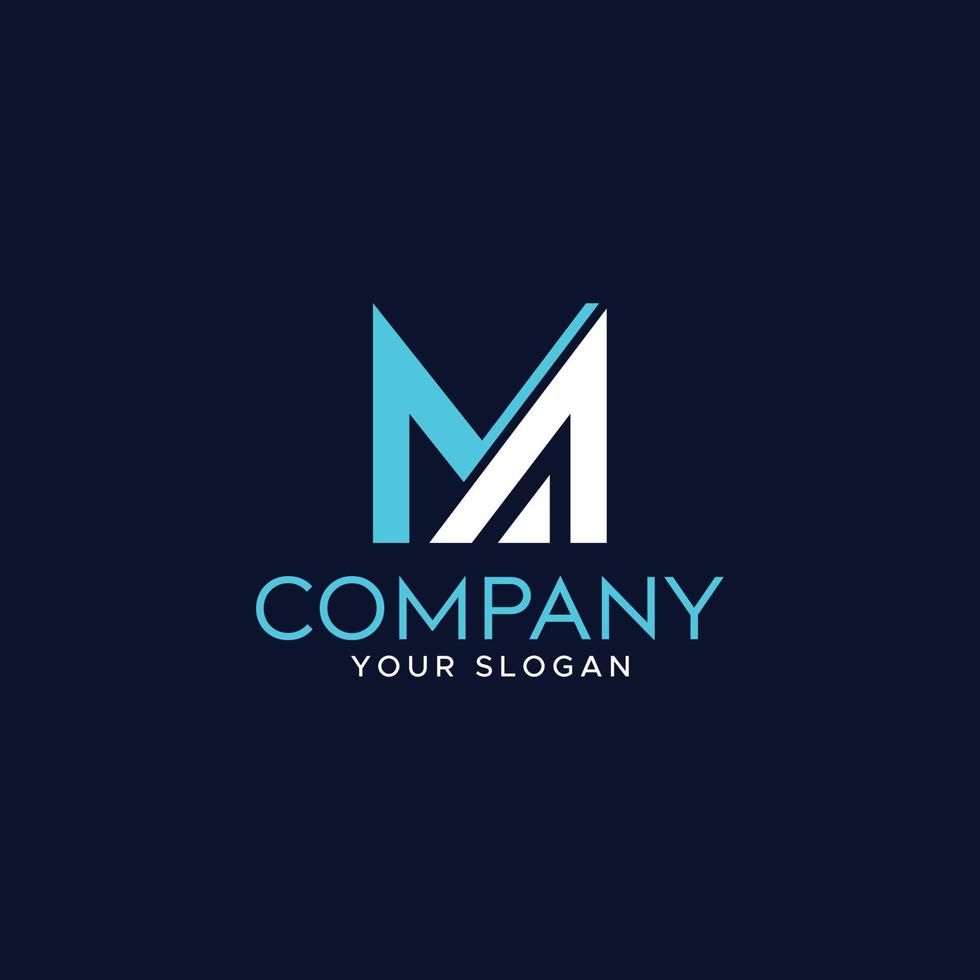 MA or AM. Monogram of Two letters simple, minimal, and elegant MA logo design. abstract  MA vector logo monogram template