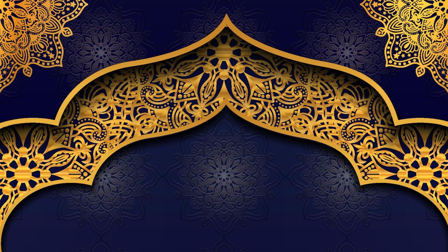 Eid Mubarak and Ramadan kareem islamic background with element vector