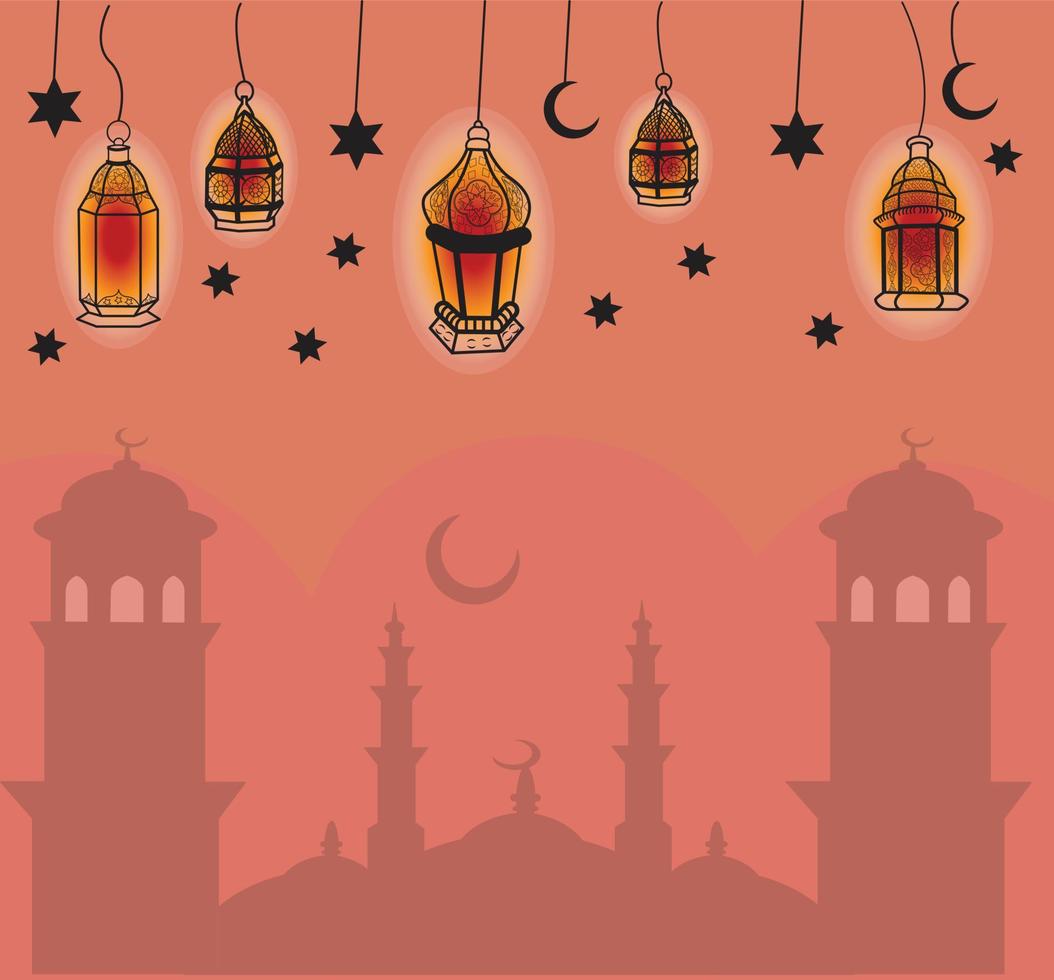 Ramadan art illustration can be used as gift card, poster and graphic element. vector