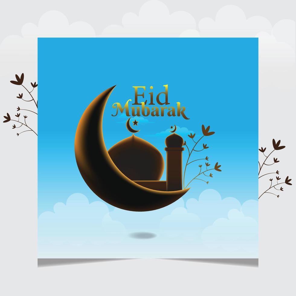 eid mubarak increíble publicación en las redes sociales vector