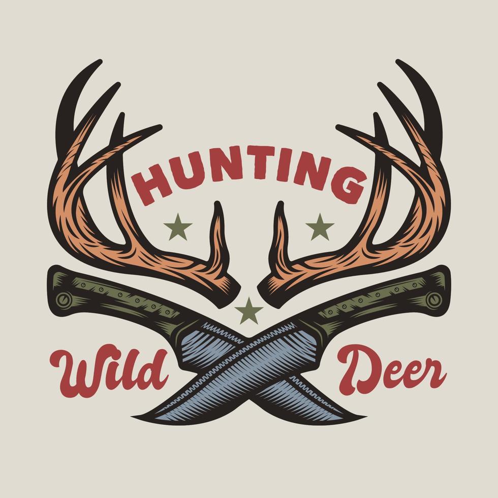 Vintage Hunting and Adventure Emblem Badge vector