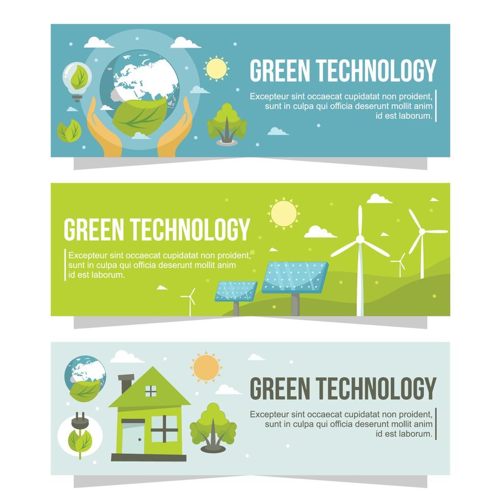 banner de tecnología ecológica verde vector