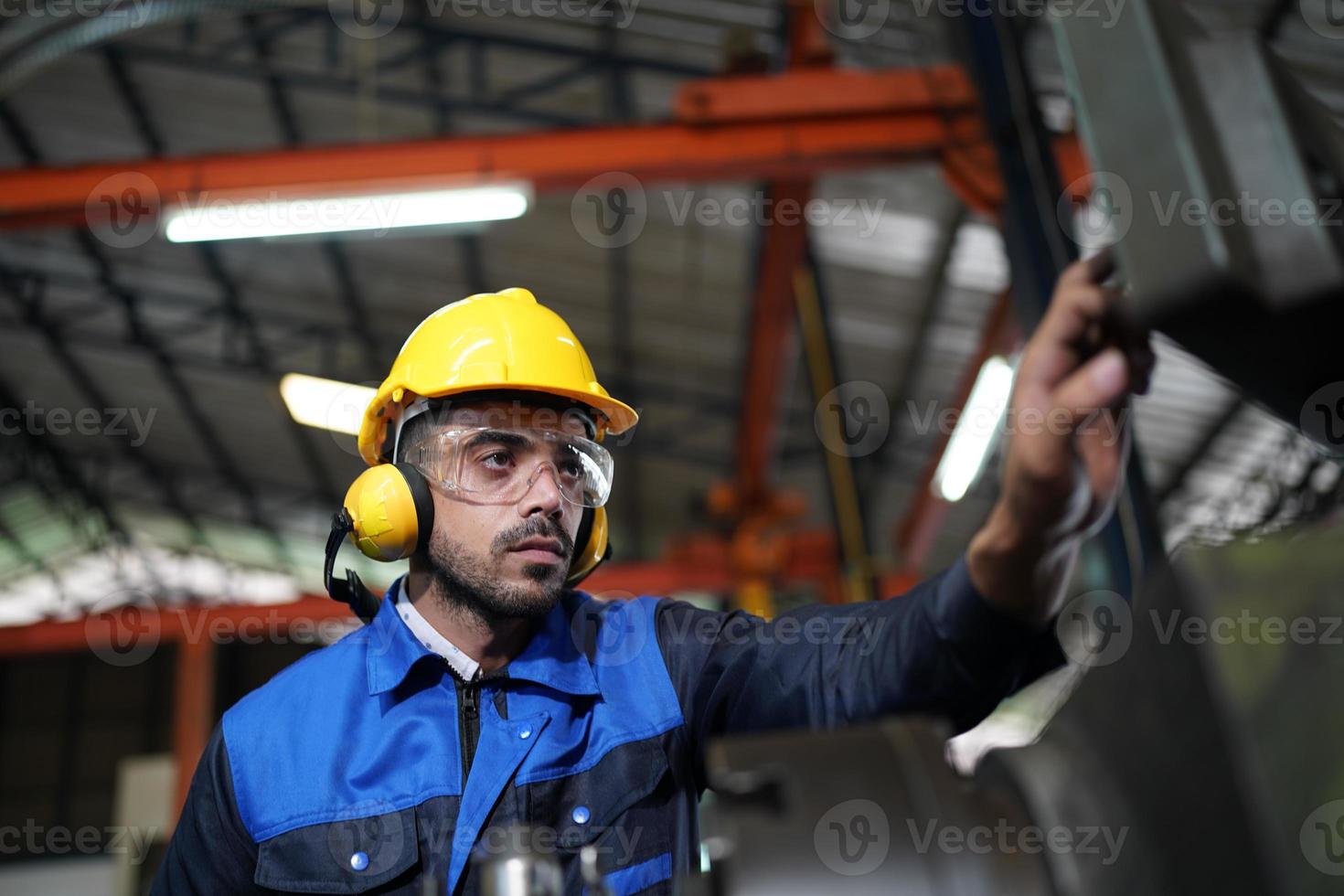 Professional men engineer worker skills quality, maintenance, training industry factory worker , warehouse Workshop for factory operators, mechanical engineering team production. photo