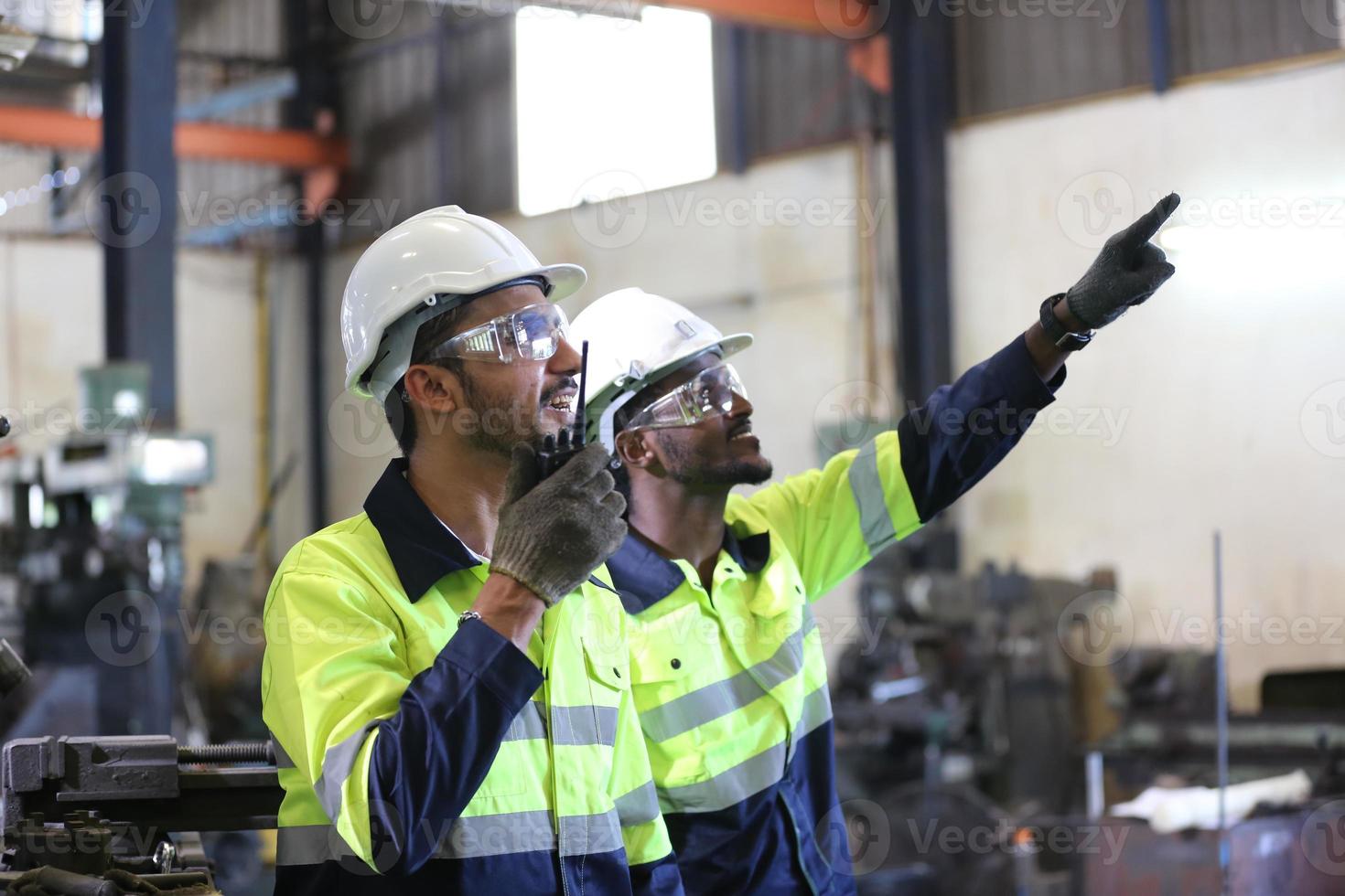 Professional men engineer worker skills quality, maintenance, training industry factory worker , warehouse Workshop for factory operators, mechanical engineering team production. photo