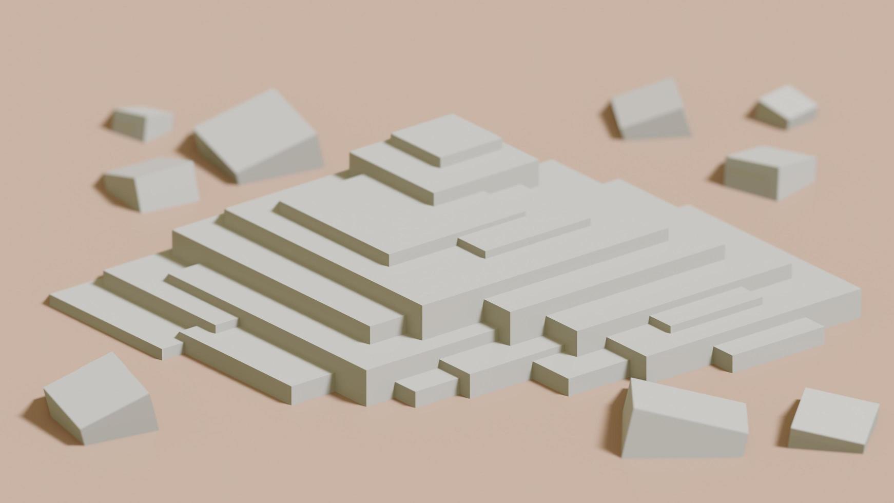 3d render of a pile of cubes photo