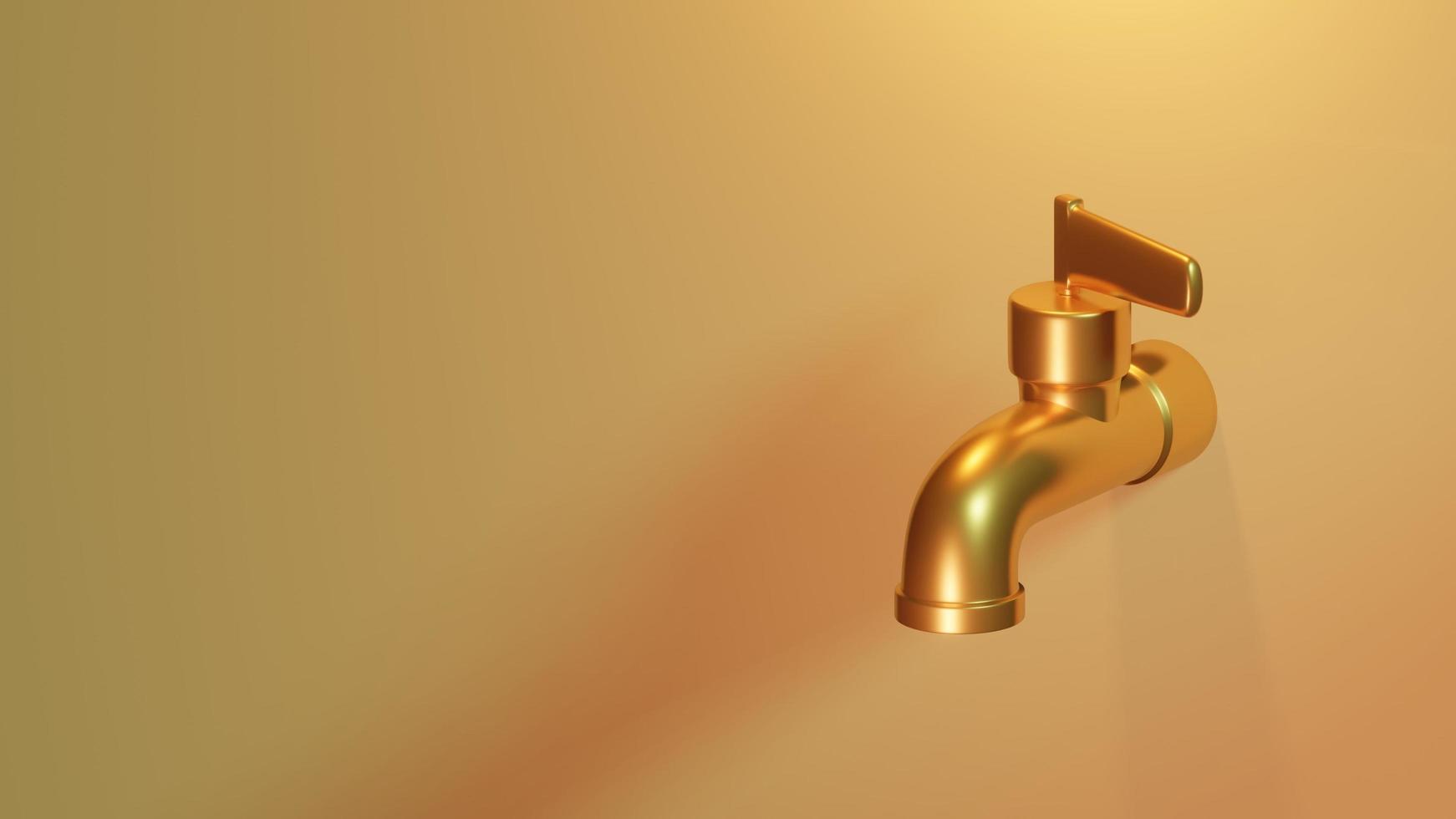 3D golden faucet photo