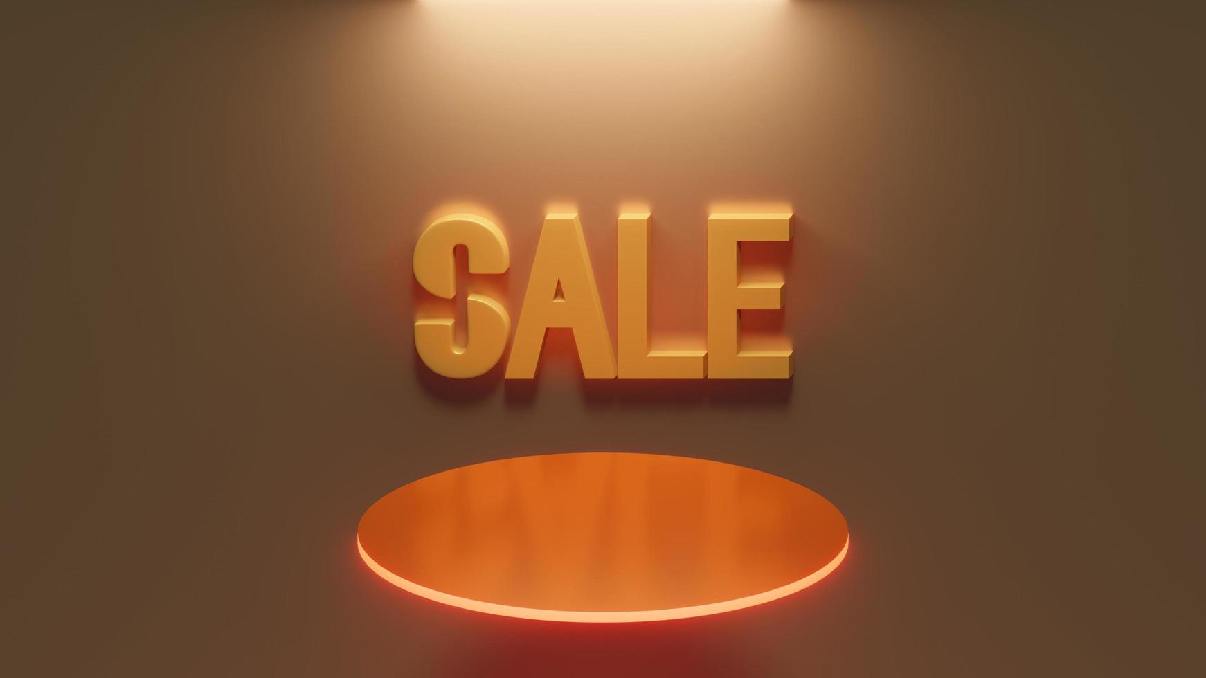 3d render of a sale product podium photo