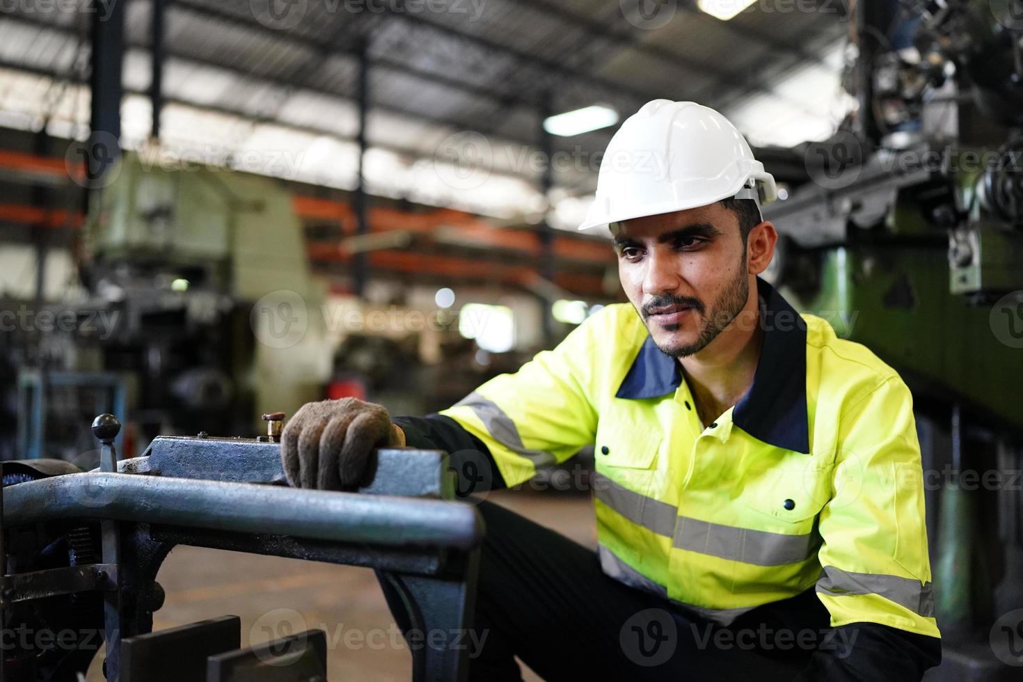 Professional men engineer worker skills quality, maintenance, training industry factory worker , warehouse Workshop for factory operators, mechanical engineering team production. photo