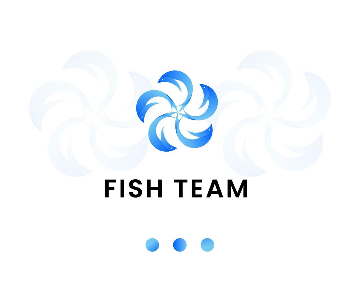 fish team logo design template vector