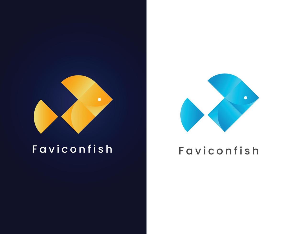 modern fish logo design template vector