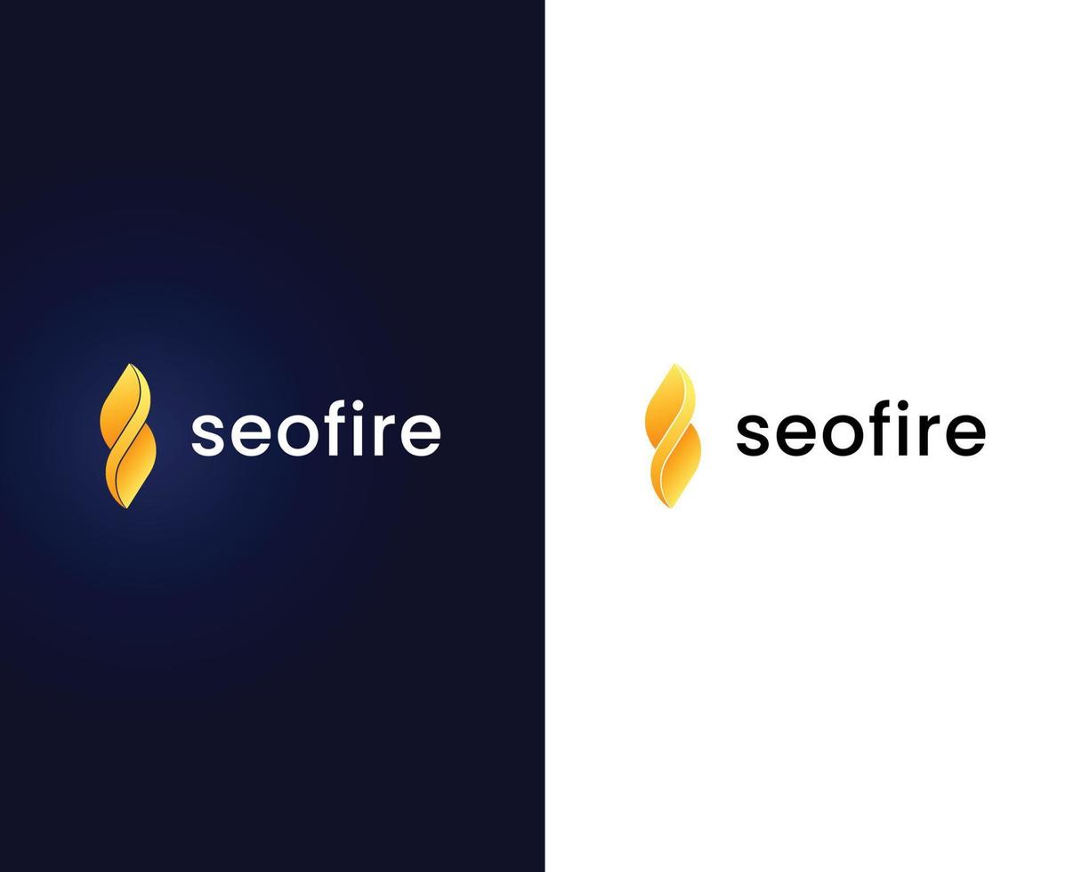 letter s with fire logo design template vector