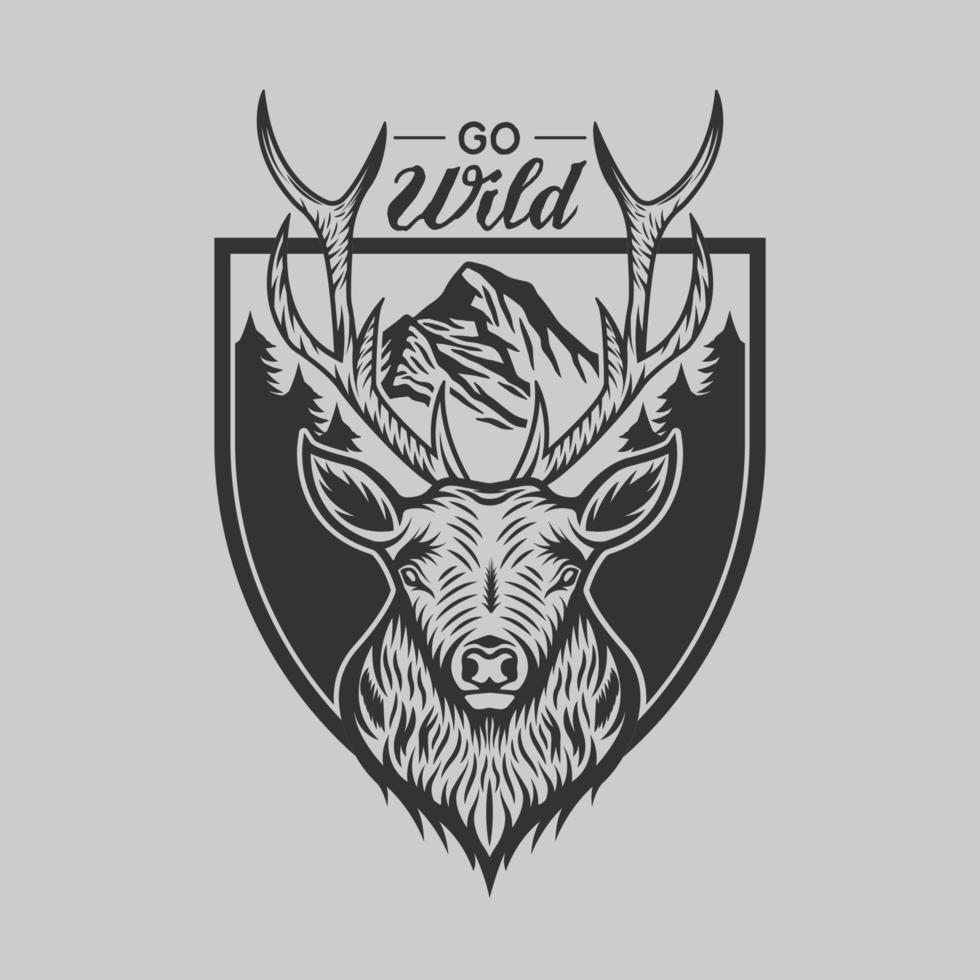 Vintage Hunting and Adventure Emblem Badge vector