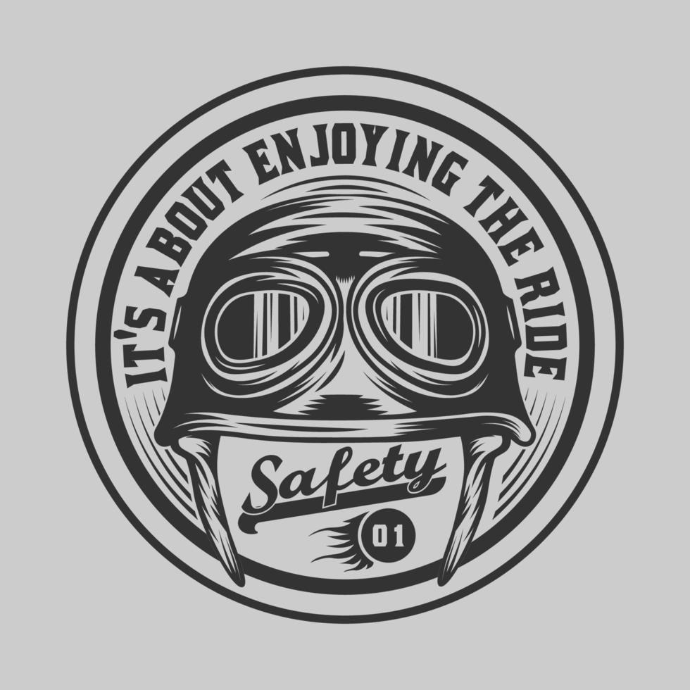 Vintage Custom Motorcycle Helmet vector