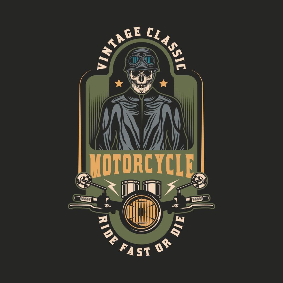 Vintage Custom Motorcycle Vintage Badge vector