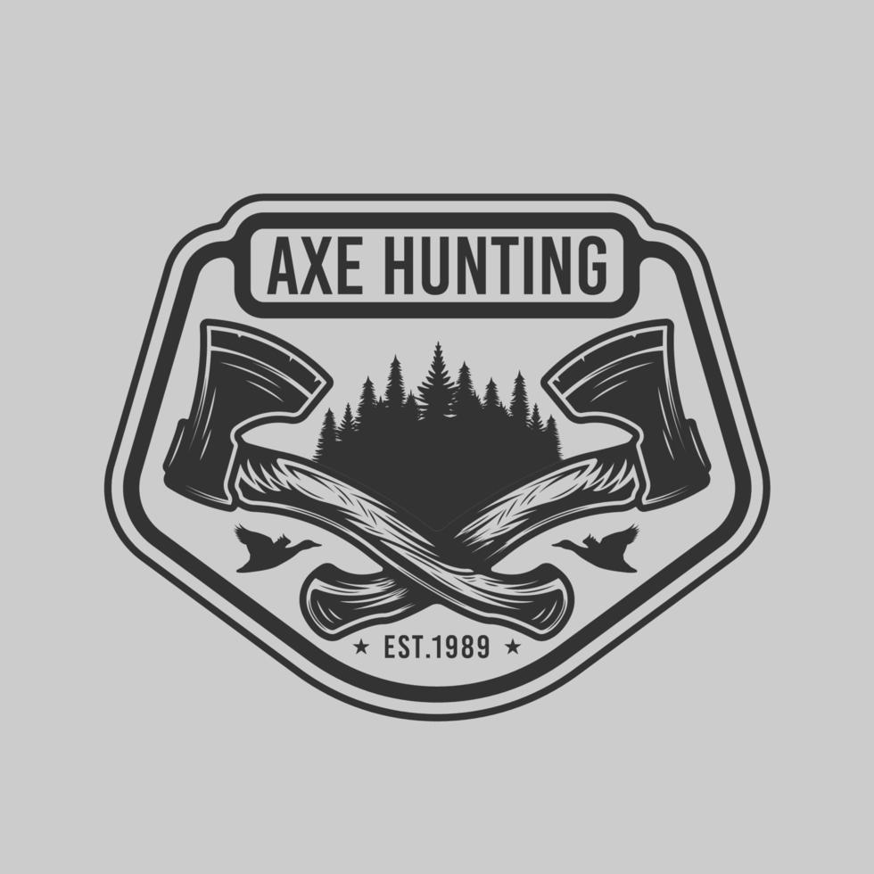 hunting axe vintage design vector