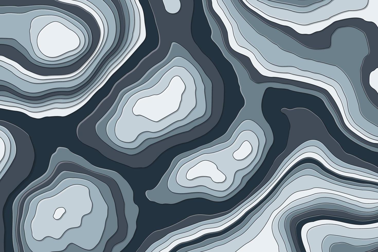 diseño de corte de papel gris azul claro de fondo abstracto plano. diseño de arte de mapa topográfico de origami vector