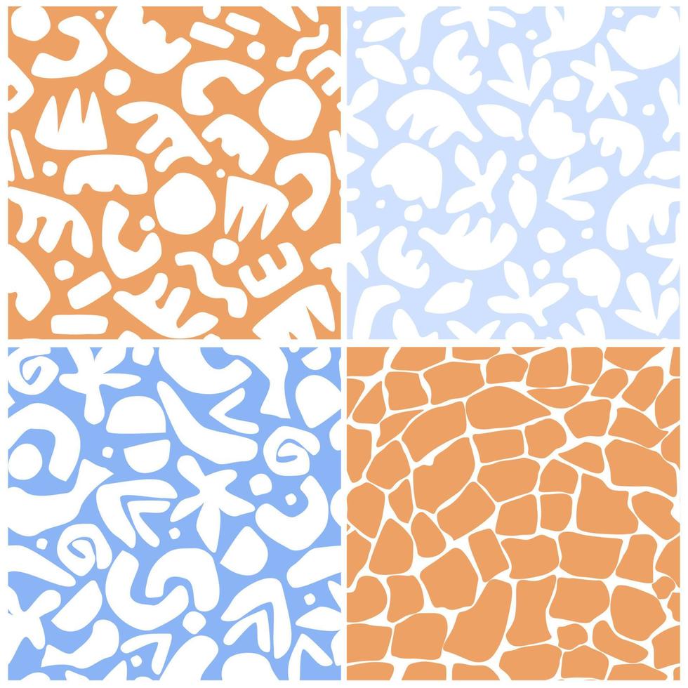 The set is an abstract silent pattern with simple minimalistic shapes. Modern print. Vector graphics.