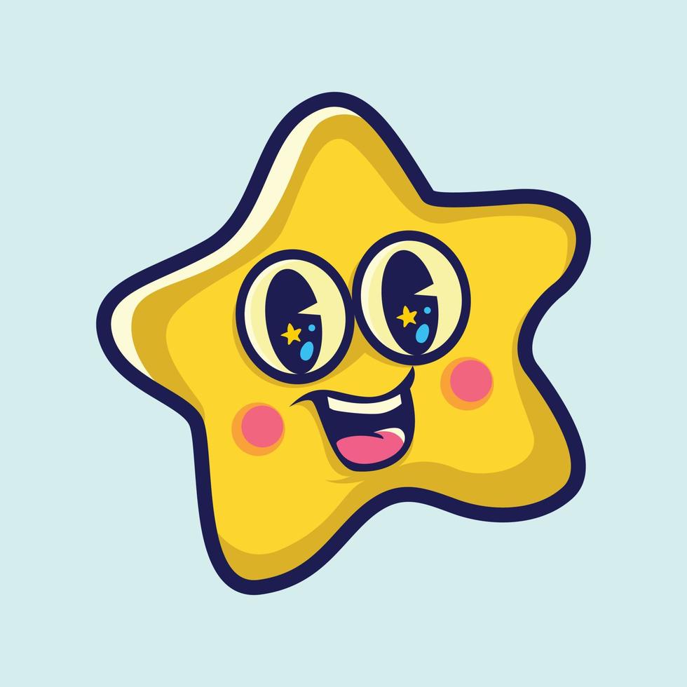 Cute star vector character illustration