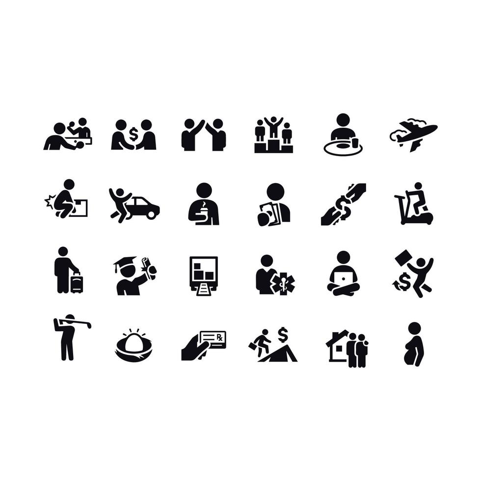 compensation benefits icons vector design