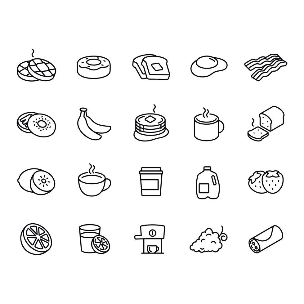 diseño de vectores de iconos de desayuno