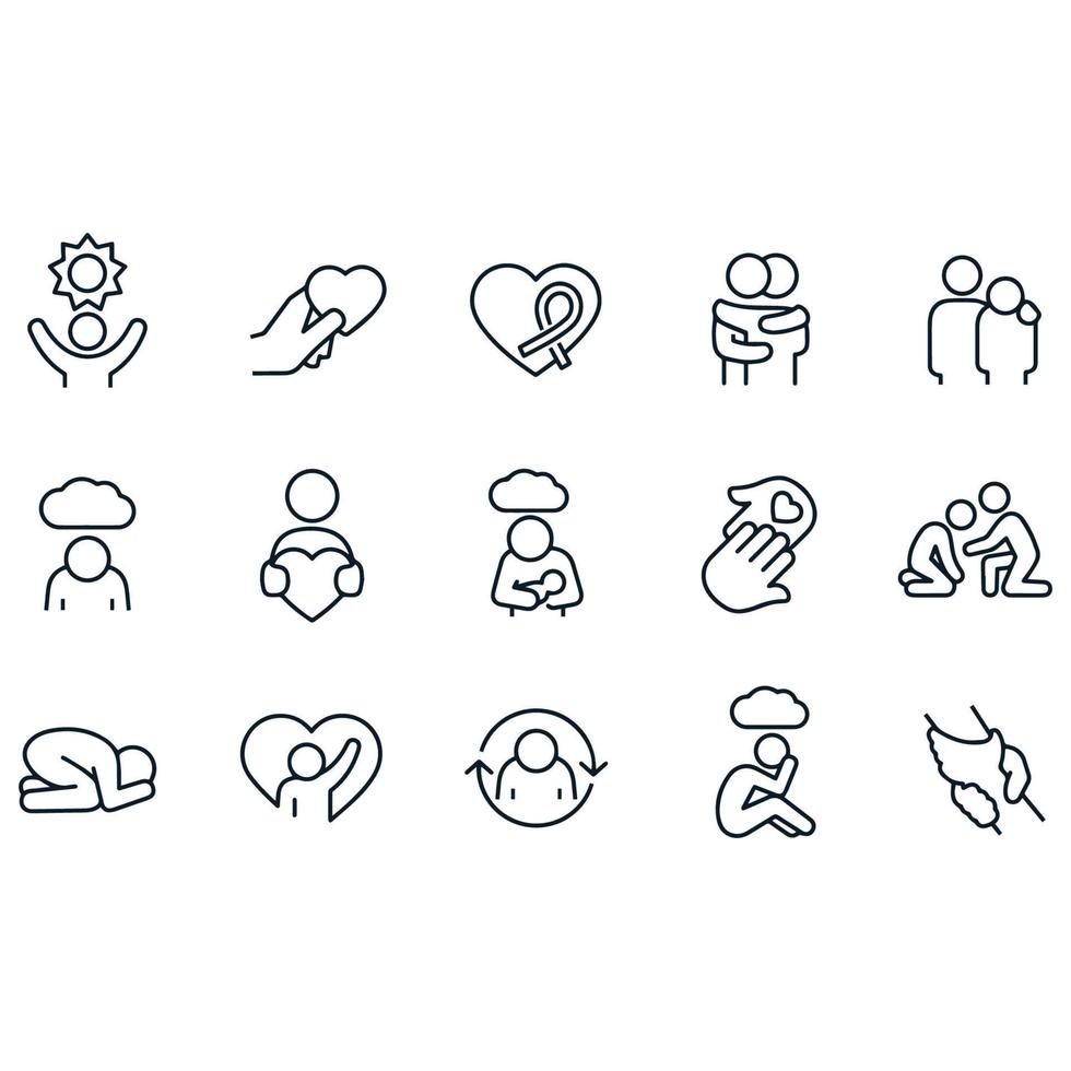 depression and anxiety icons vector design