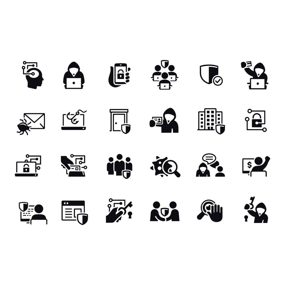 diseño vectorial de iconos de ciberseguridad vector