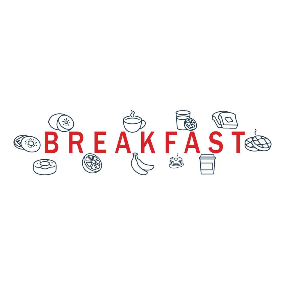 breakfast icons vector design