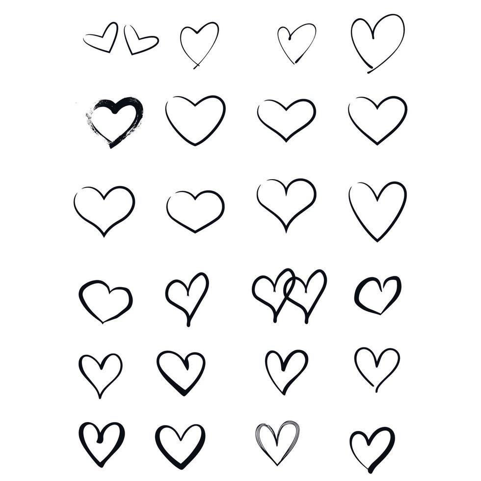 hand drawn hearts vector design