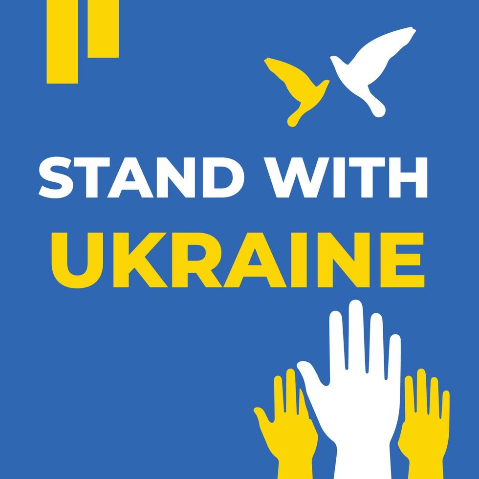 stand with ukraine concept vector design