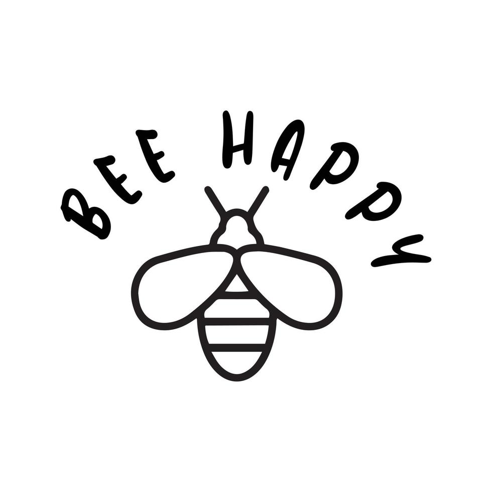 bee happy vector design