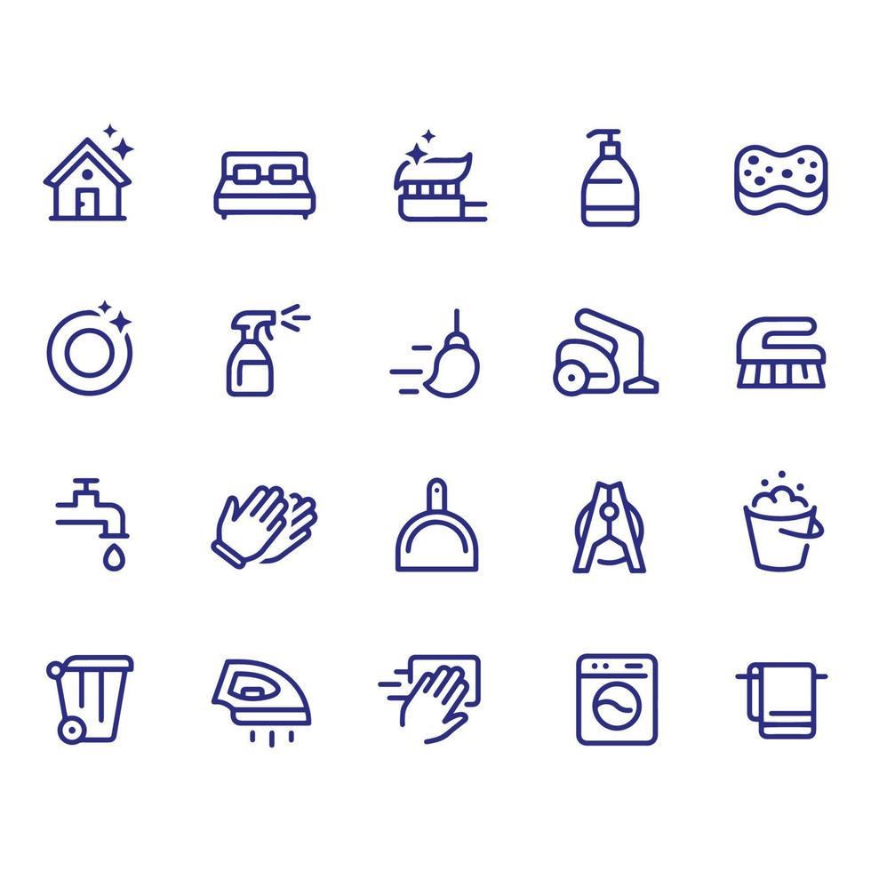 Cleaning Outline Icons vector design